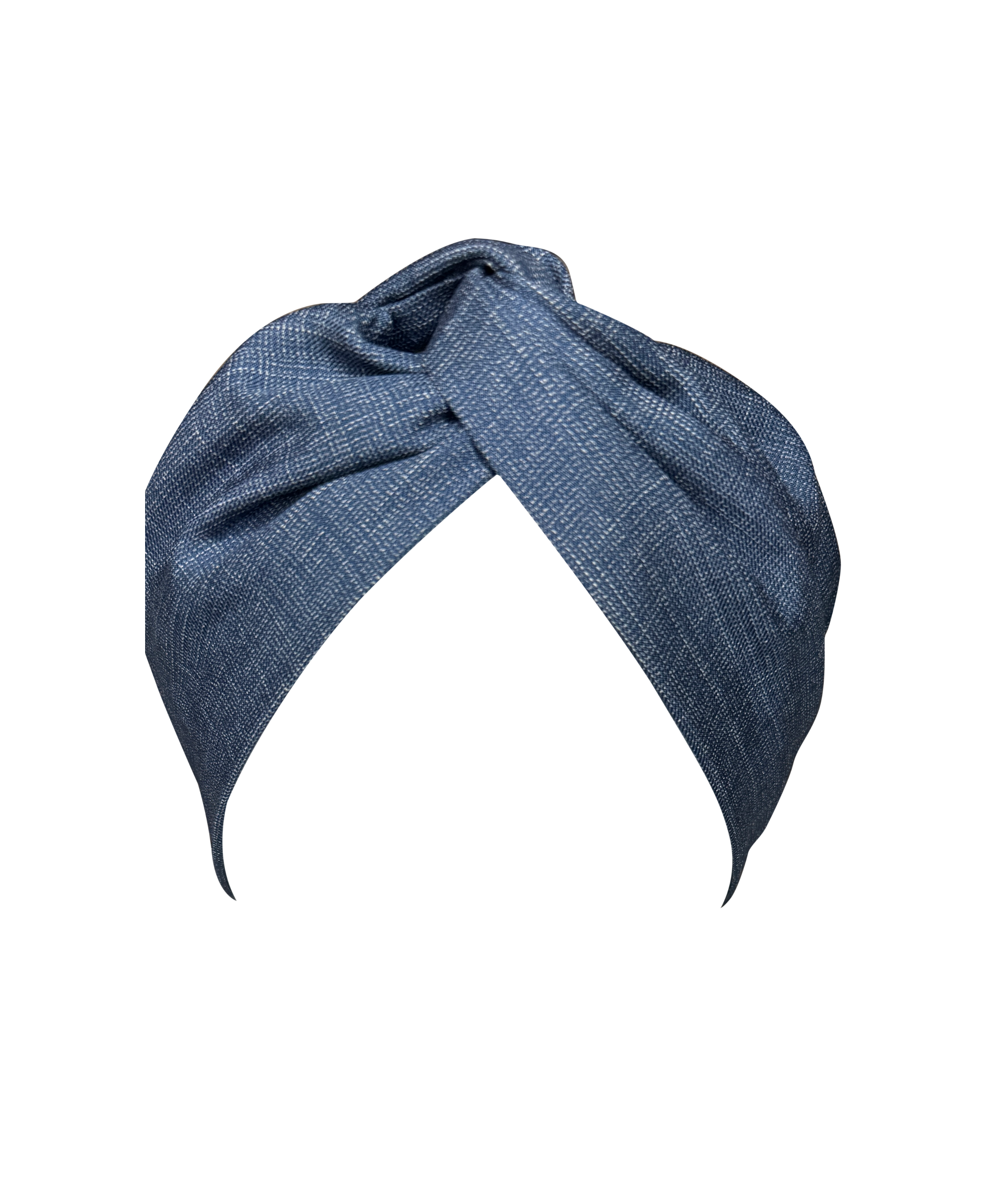 Indigo Front Knot Turban Headband