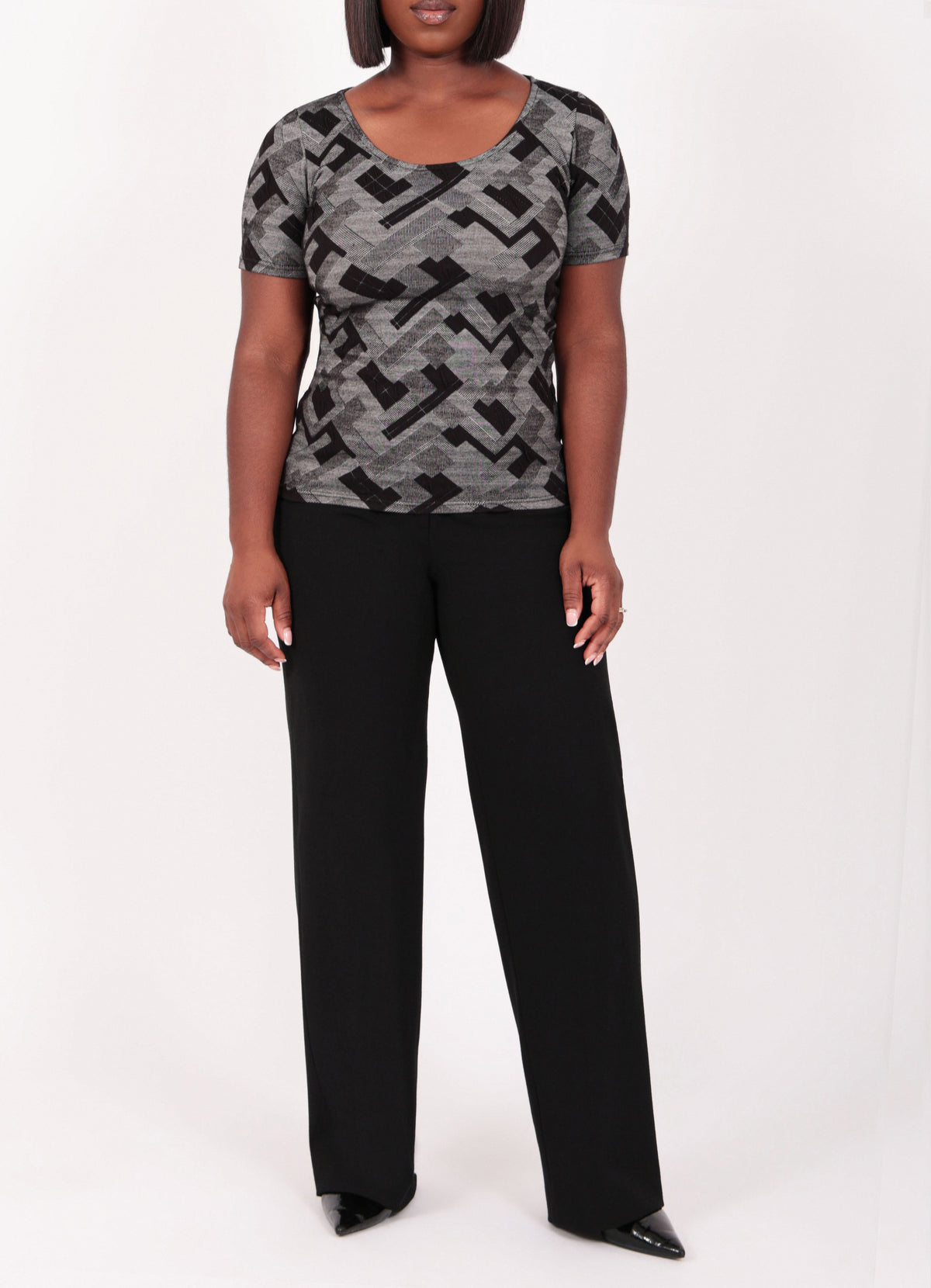 Geometric Short Sleeve Top