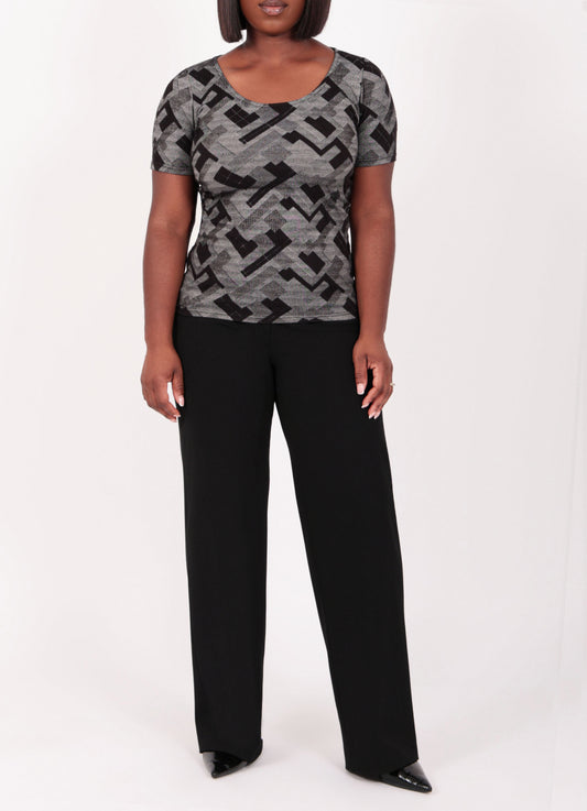Geometric Short Sleeve Top