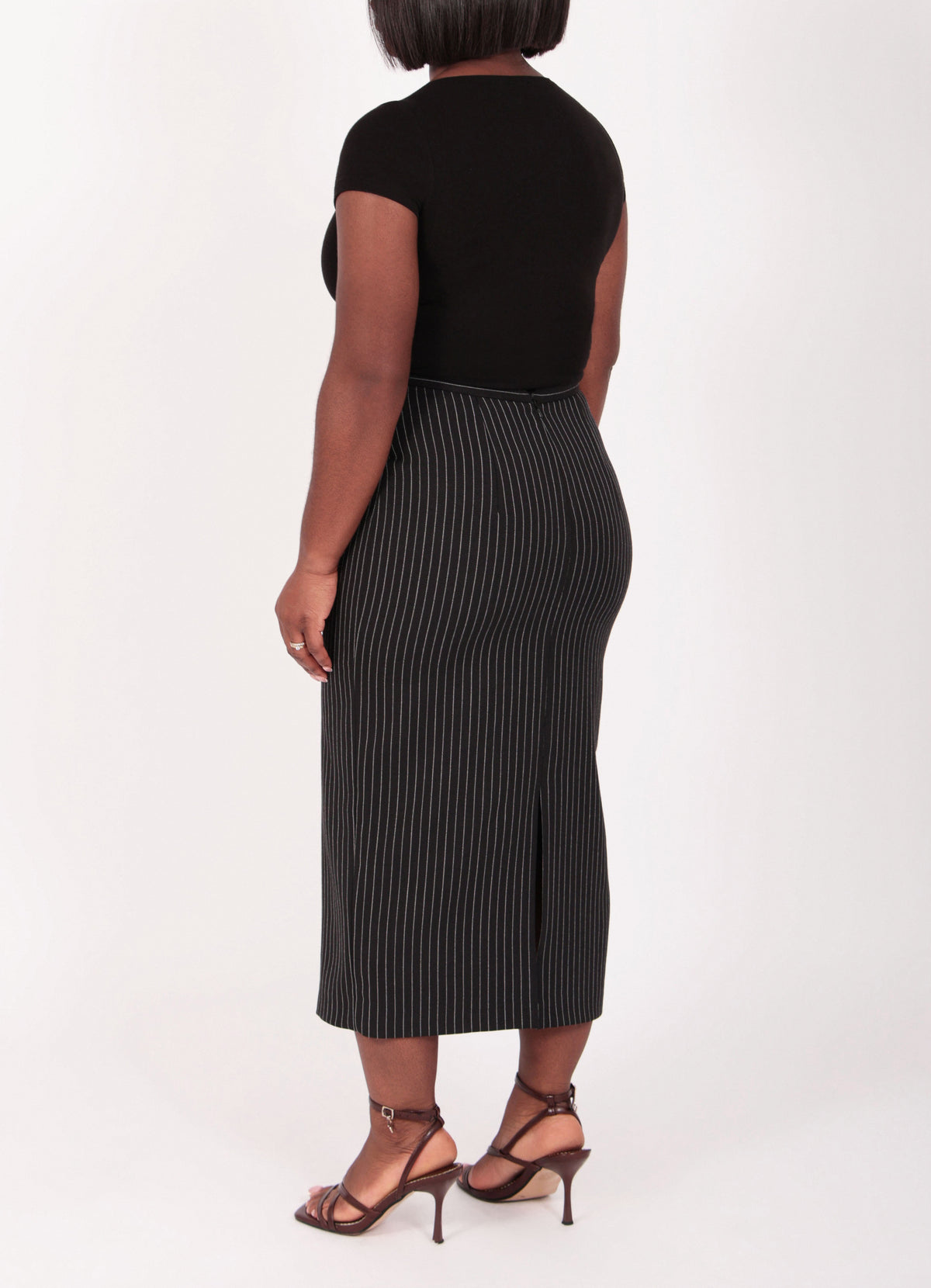 Pinstripe Pencil Skirt