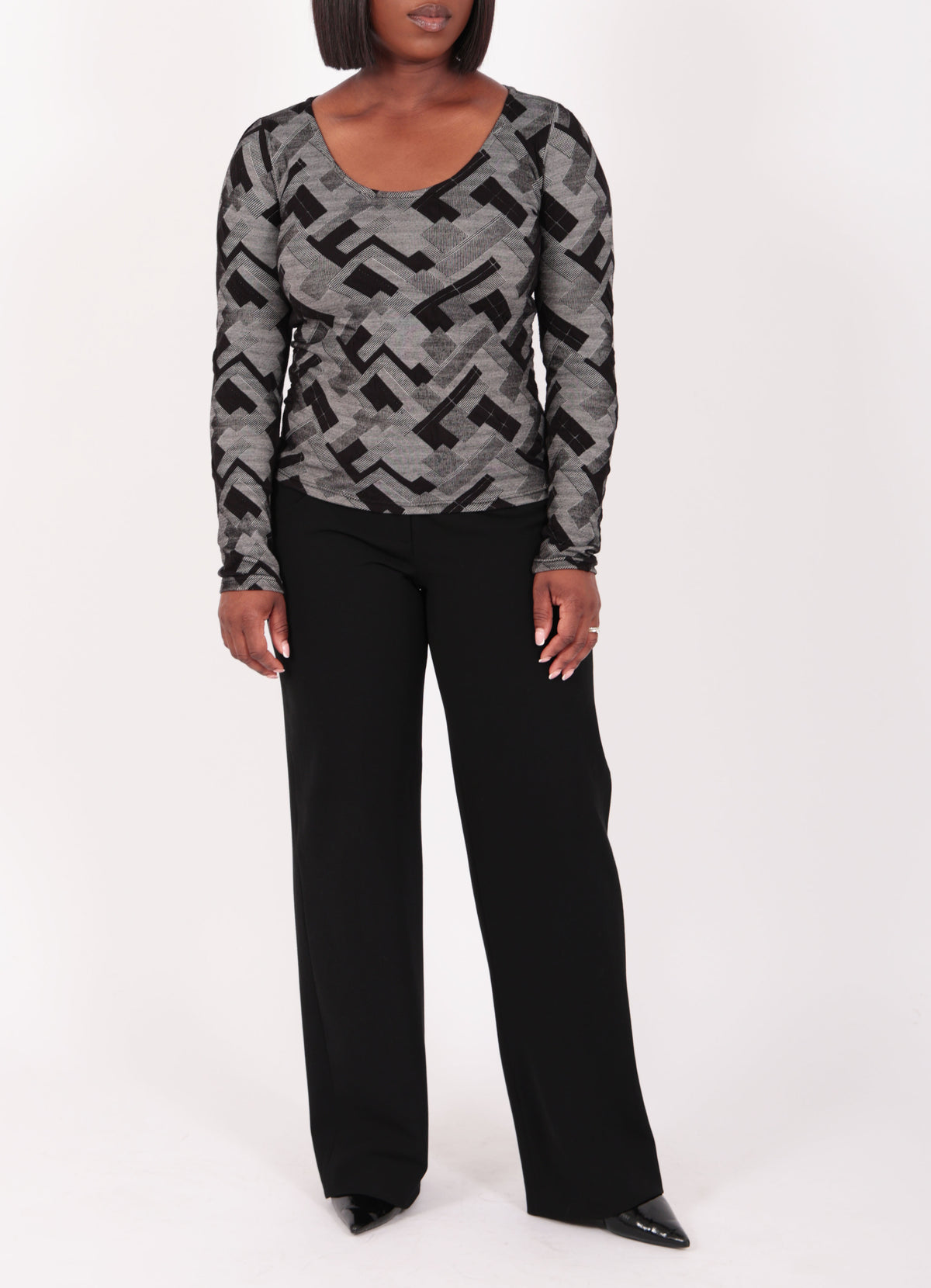 Geometric Long Sleeve Top