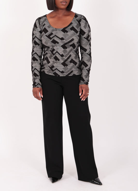 Geometric Long Sleeve Top