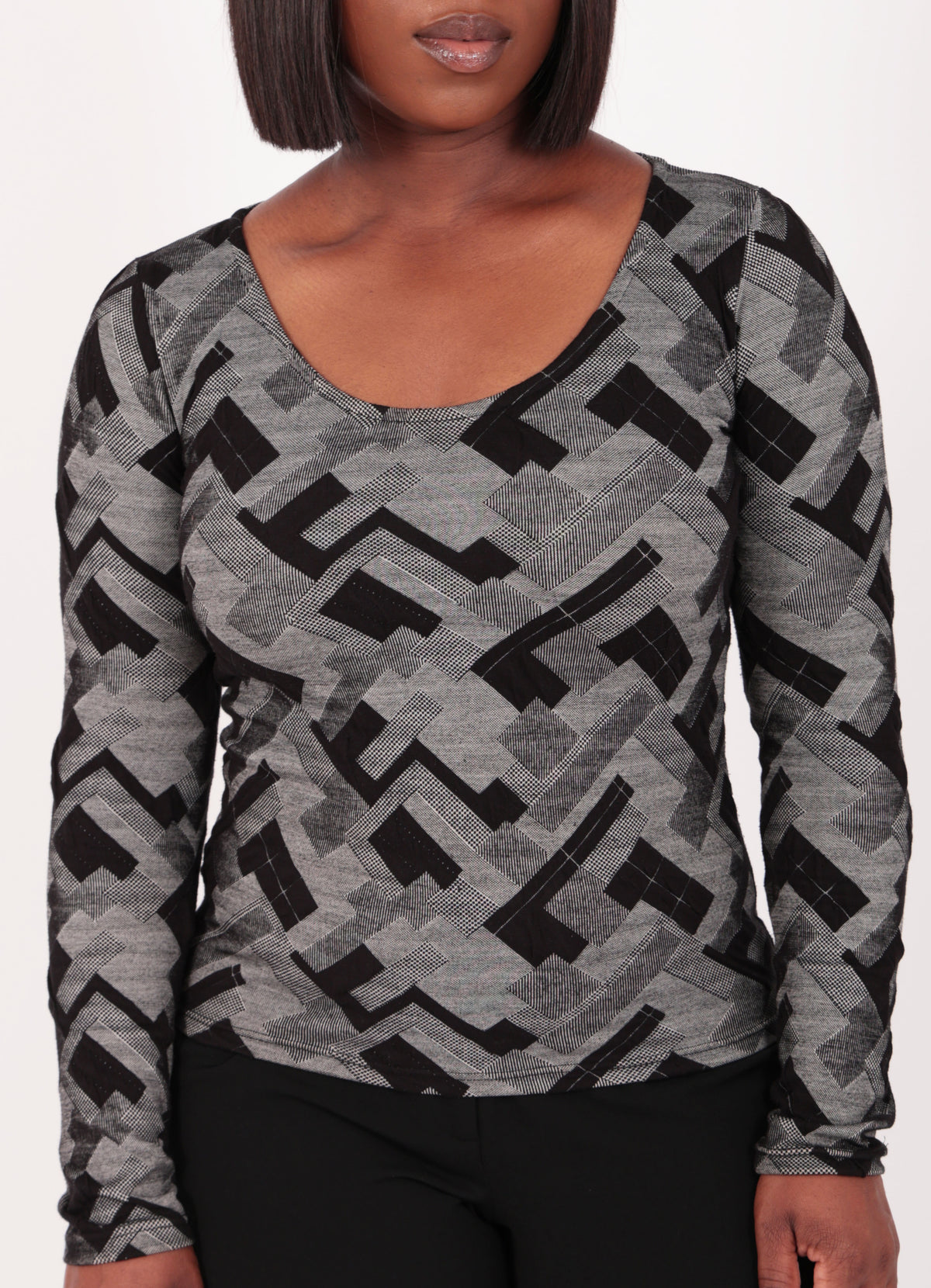 Geometric Long Sleeve Top