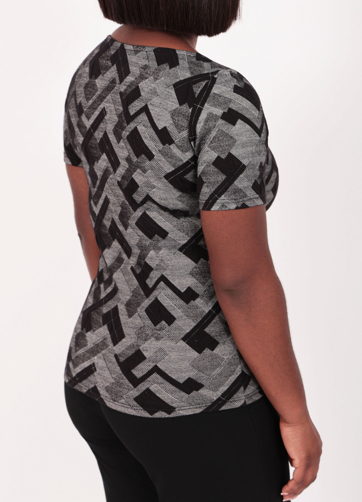 Geometric Short Sleeve Top