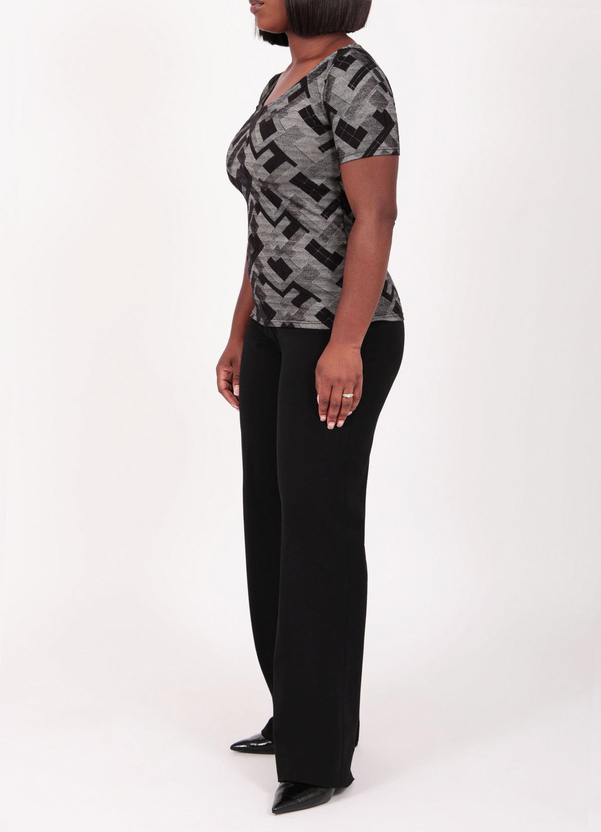 Geometric Short Sleeve Top